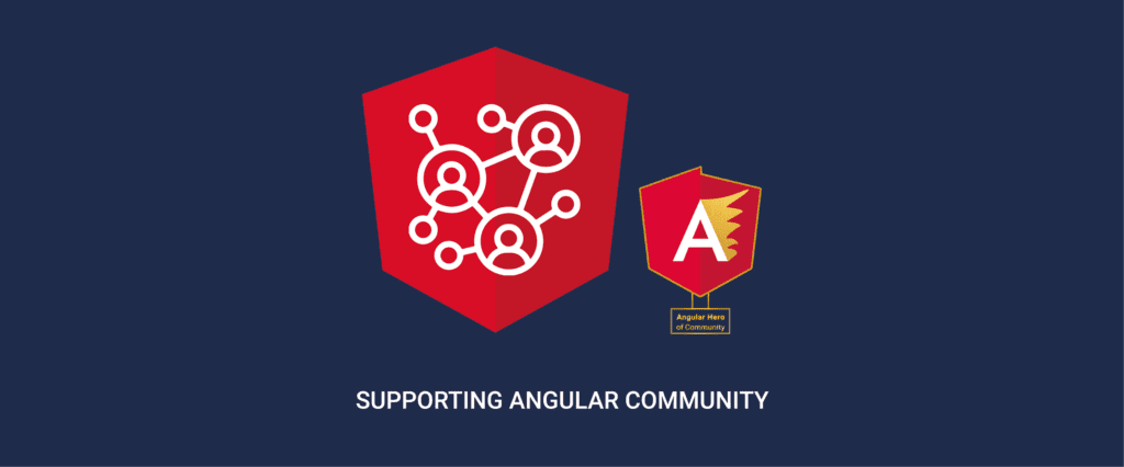 Supporting Angular community icon and Angular Hero of Community Award